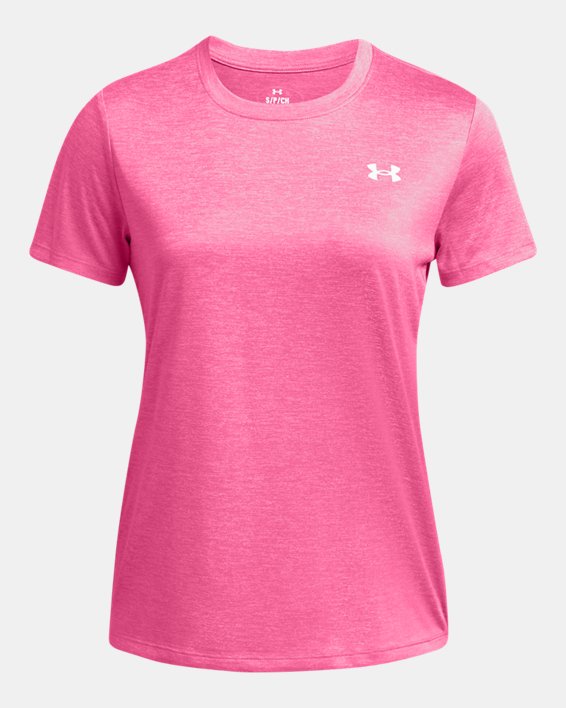 เสื้อแขนสั้น UA Tech™ Twist สำหรับผู้หญิง in Pink image number 2
